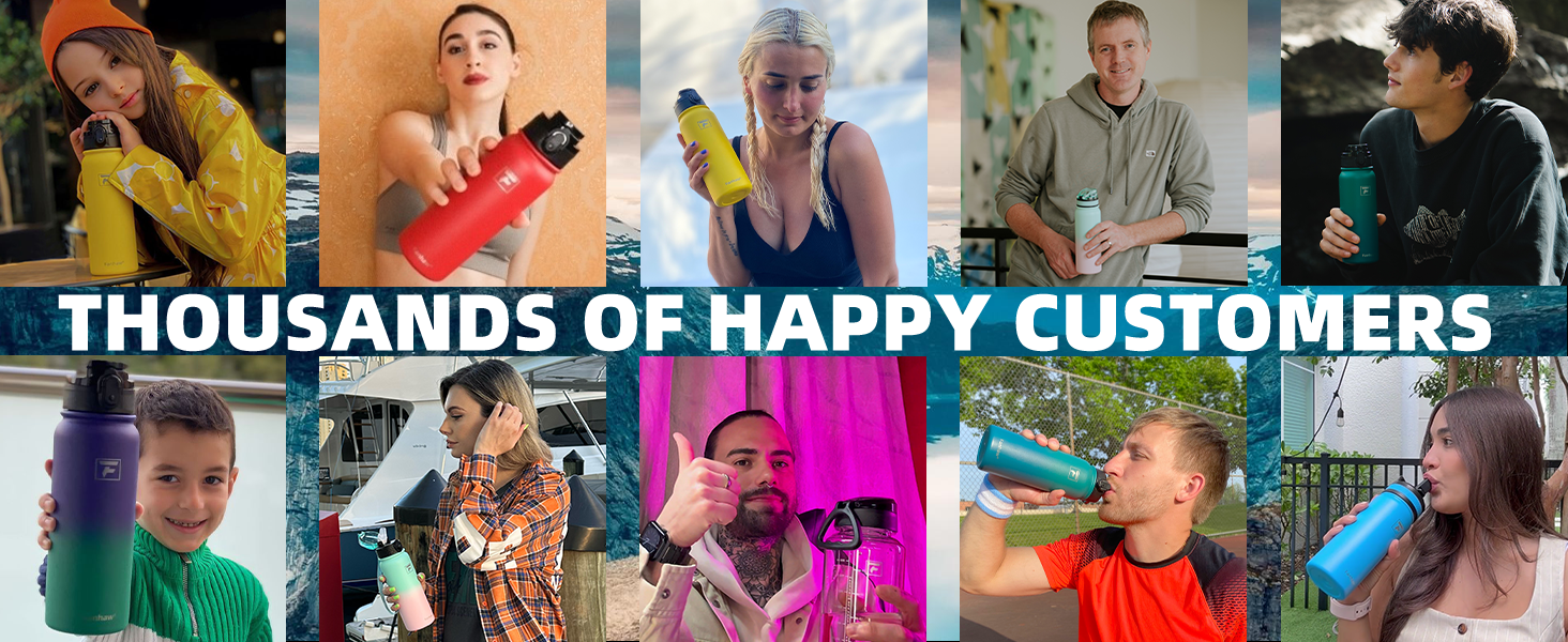 Фанхав 600 мл, ізольована спортивна пляшка для води з трубочкою, чорна, для школи, дітей, чоловіків та жінок