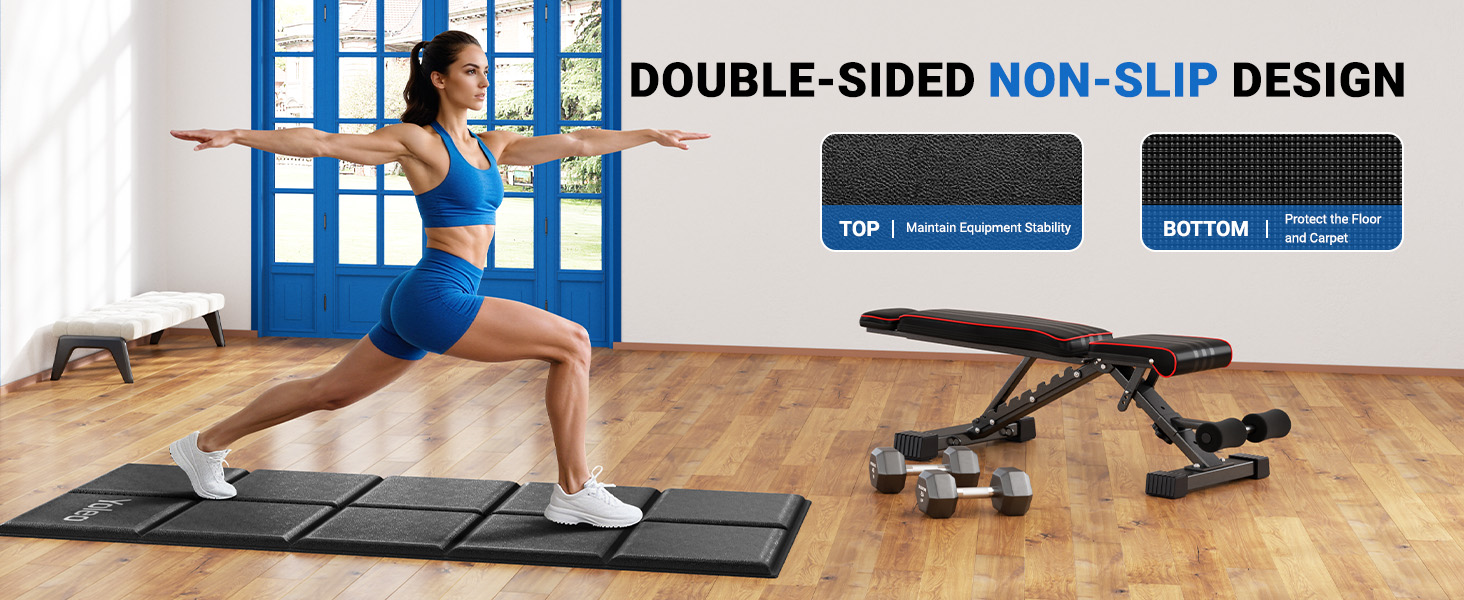 Килимок захисний під бігову доріжку та тренажери Yoleo, 160x75 см, шумопоглинаючий та протиковзкий килим для підлоги під велотренажер, еліпс та лавку для гантелей, чорний