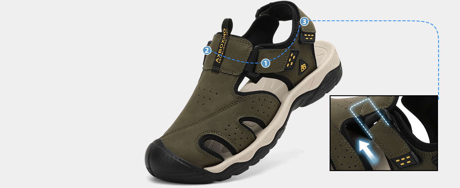 Чоловічі сандалі AX BOXING для трекінгу та спорту, зелені, розмір 44 EU