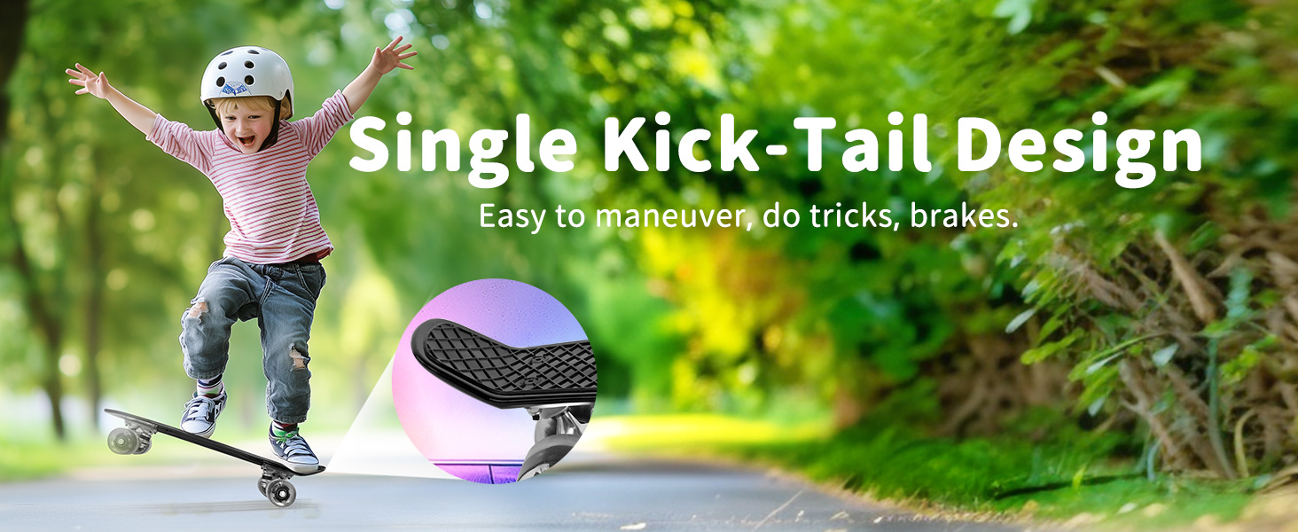 Скейтборд BELEEV 22 дюйми Mini Cruiser з LED колесами та T-Tool, для дітей, підлітків, дорослих, Galaxy Blue