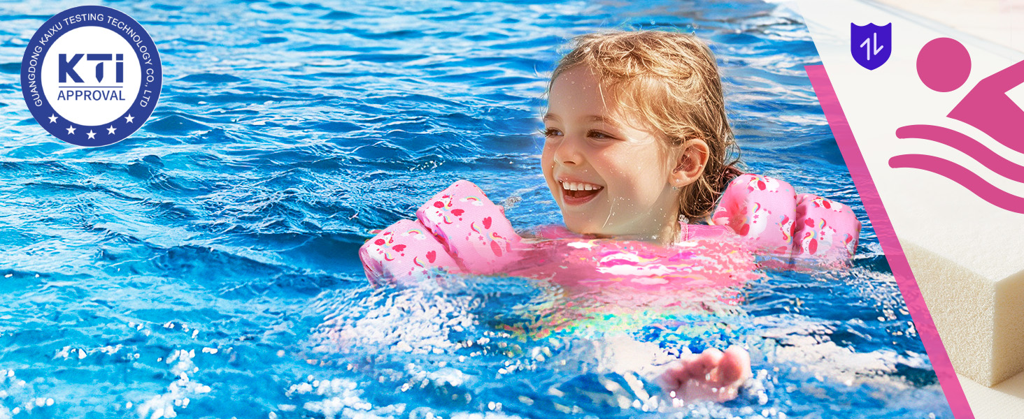 Надувні рукавики для плавання HeySplash для дітей 14-30 кг, рожеві, з пищалкою