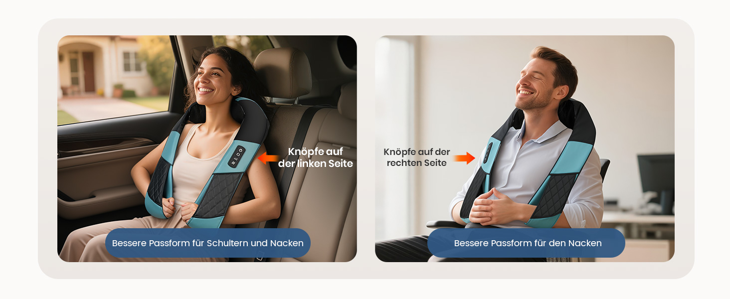 Масажер для шиї COMFIER бездротовий Shiatsu з підігрівом, 3D глибокий масаж, для шиї, спини, попереку, подарунок для жінок та чоловіків, блакитно-чорний