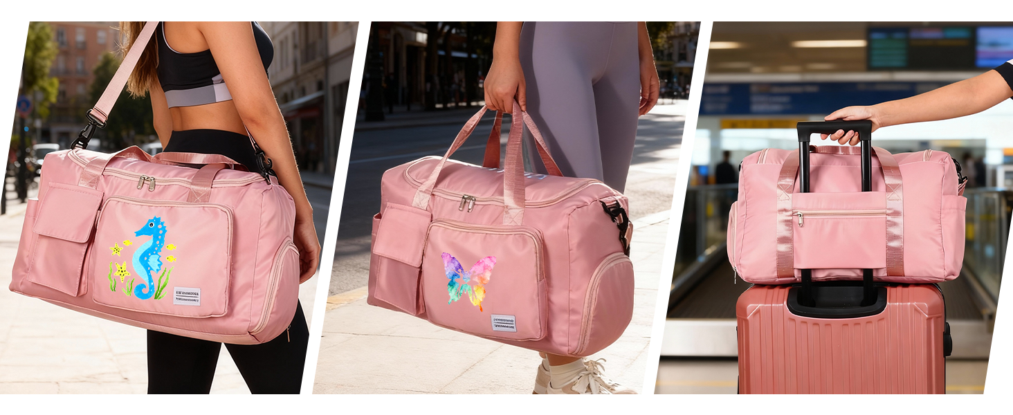 Персоналізована спортивна сумка з ім'ям для жінок та чоловіків, велика водонепроникна сумка для подорожей, фітнесу та йоги з відділенням для взуття та мокрих речей