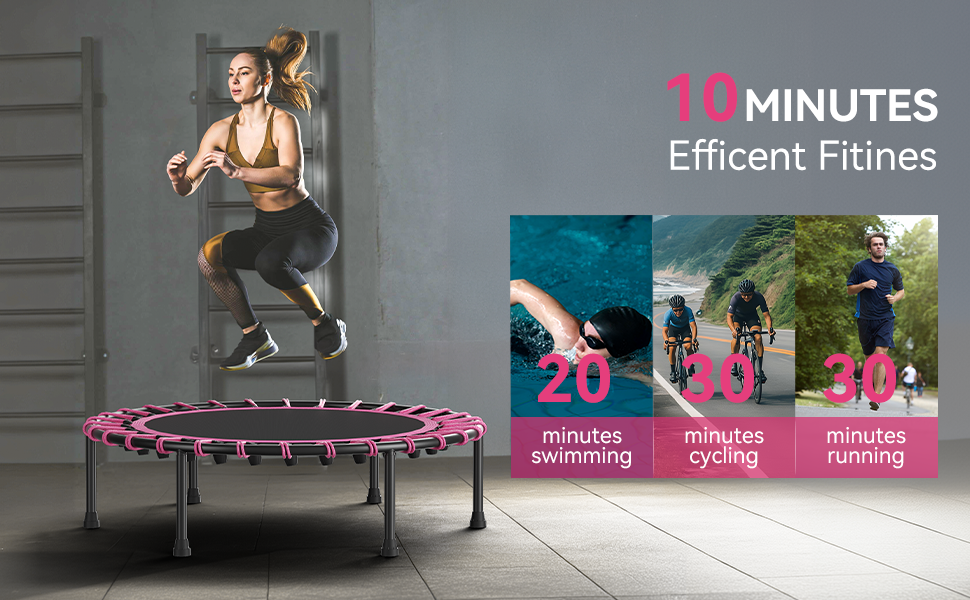 Міні-батут для дорослих 101,6 см, без поручнів, рожевий. Ідеальний для фітнесу вдома та на вулиці