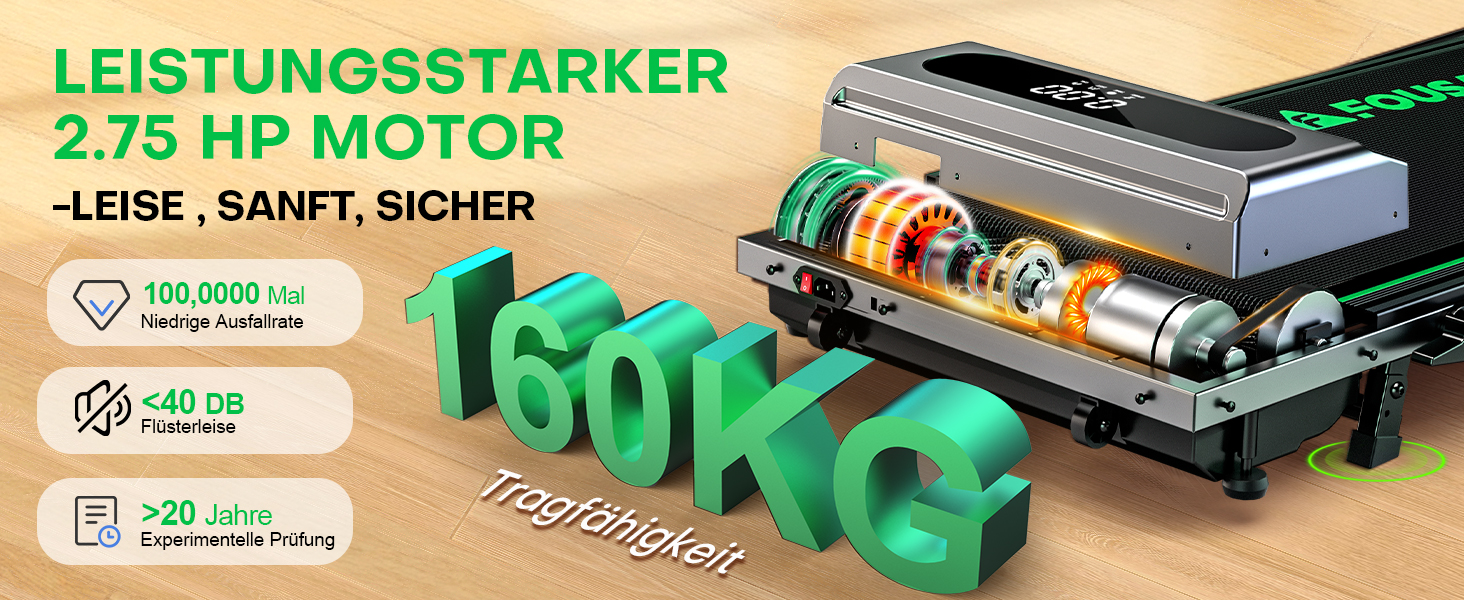 Біговий тренажер для дому 5-в-1, Klappbar Laufband, 12 км/год, 9% нахил, 2.75HP безщітковий мотор, LED-дисплей, сумісність з додатком, 12 програм, подвійна функція (срібно-зелений)