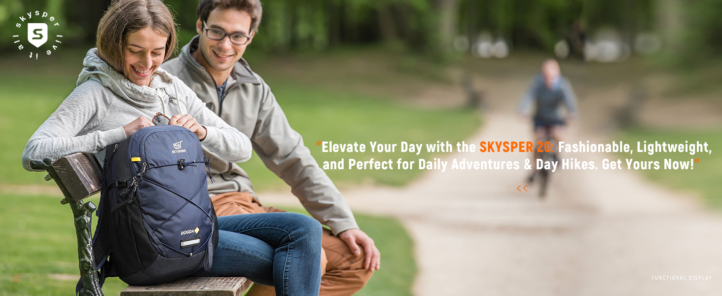 SKYSPER рюкзак для трекінгу 20 л – легкий туристичний рюкзак для походів, гір, пригод, денних прогулянок