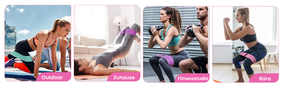 Еластичні гумки для фітнесу Portentum Resistance Bands (3 рівні опору) - для йоги, силових тренувань, фітнесу. Набір Terra Bands (рожевий, зелений, фіолетовий)