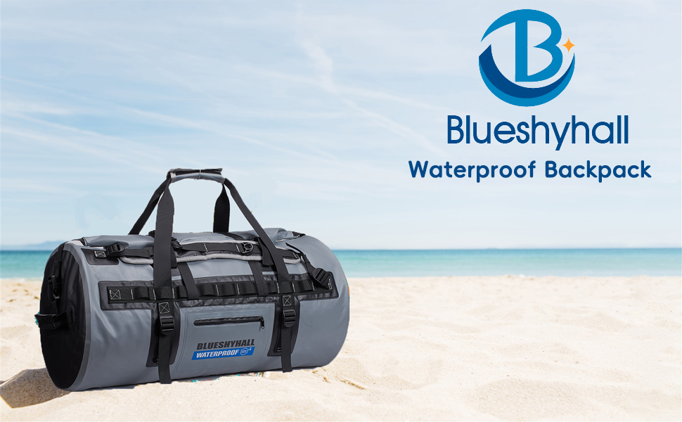 Водонепроникний мішок Blueshyhall Dry Bag 30L (60L) - рюкзак, ролтоп, для каякінгу, кемпінгу, риболовлі, плавання, серфінгу, рафтингу (сірий)