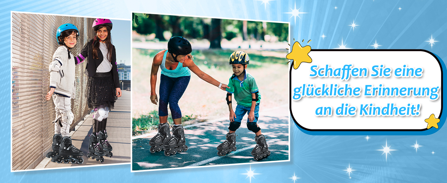 Інлайне ролики дитячі та підліткові регульовані з підсвічуванням коліс, ролики для хлопчиків та дівчаток, підходять для початківців та дорослих, чорно-рожевий, EU 39-42