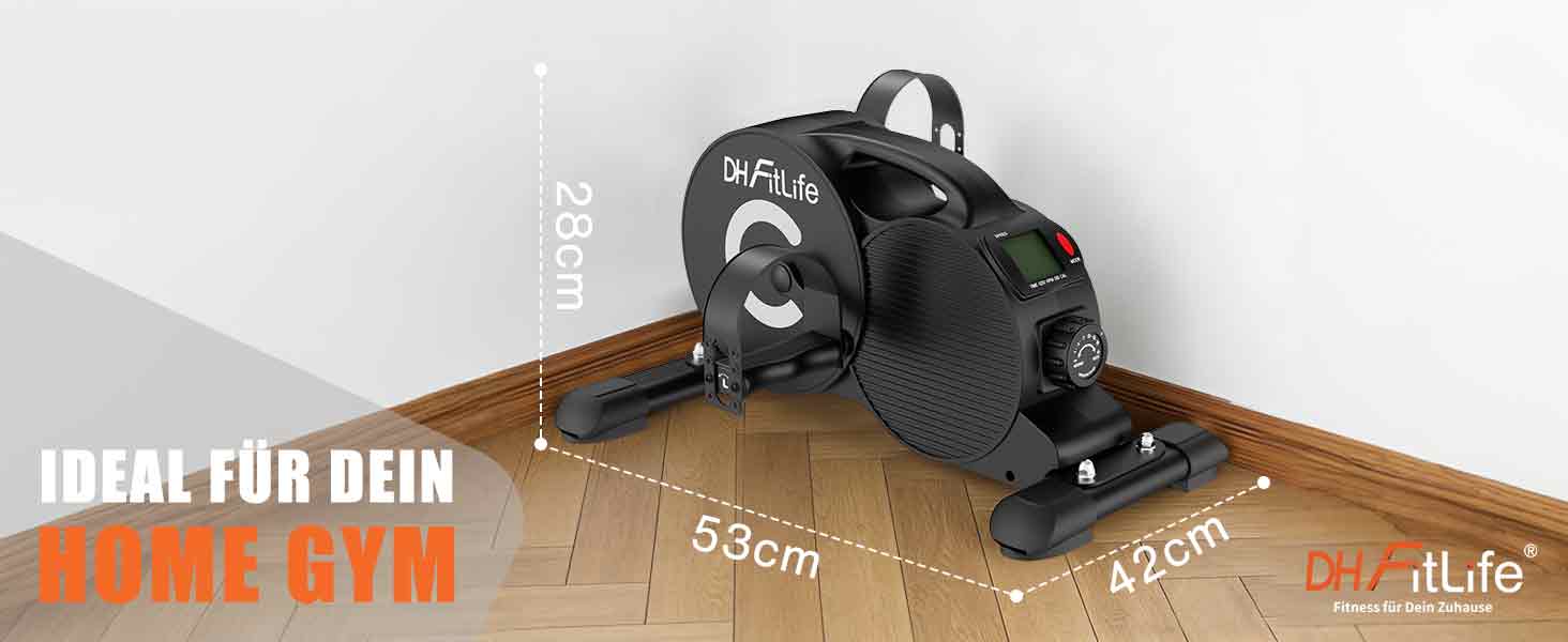 Магнітний педальний тренажер DH FitLife 2026 для дому та реабілітації, міні-велосипед з дисплеєм, 16 рівнів навантаження, для літніх людей, до 220 кг