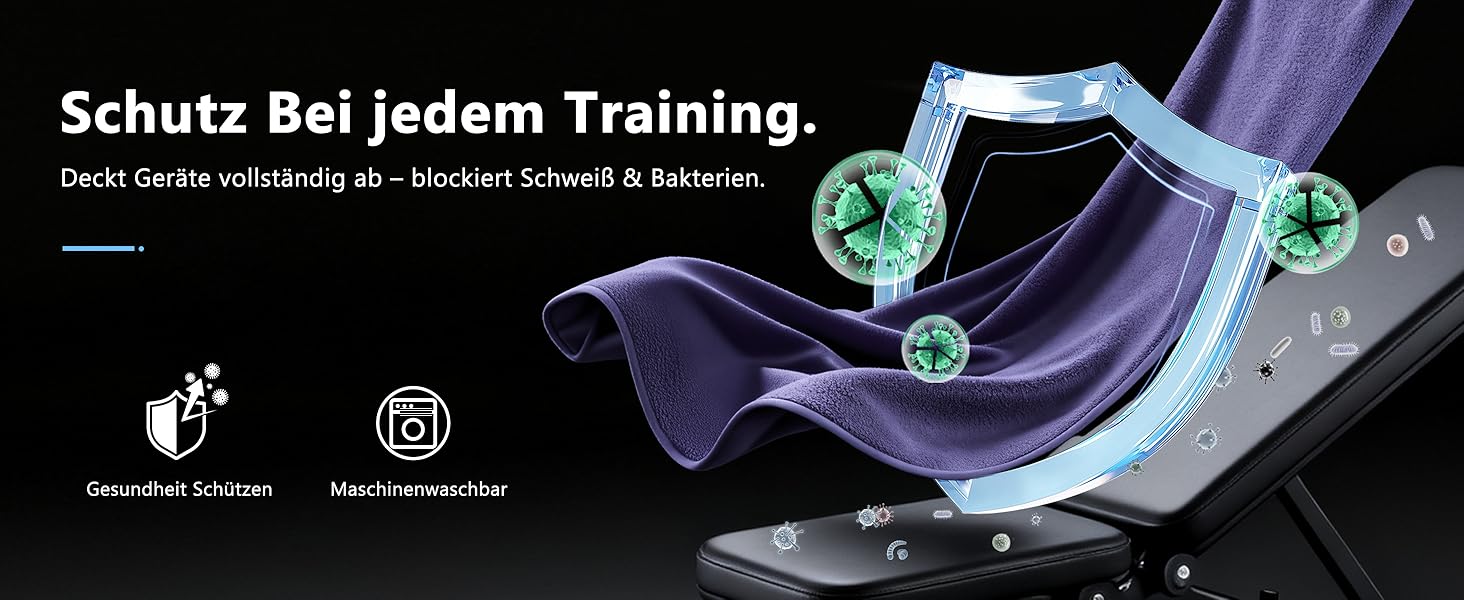 Набір рушників для фітнесу - великий 135×50 см з кишенею на блискавці & спортивний рушник 100×30 см - з високоякісної мікрофібри, швидковисихаючий та м'який - з мішком для зберігання - для спортзалу, тренувань, йоги, фітнесу. Глибокий фіолетовий колір