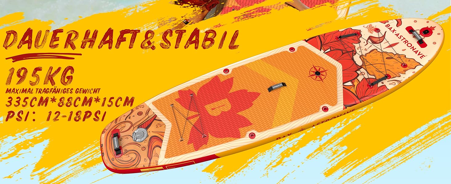 Надувне SUP-борд BAX ASTRONAVE з аксесуарами: насос, весло, сумка (червоний)