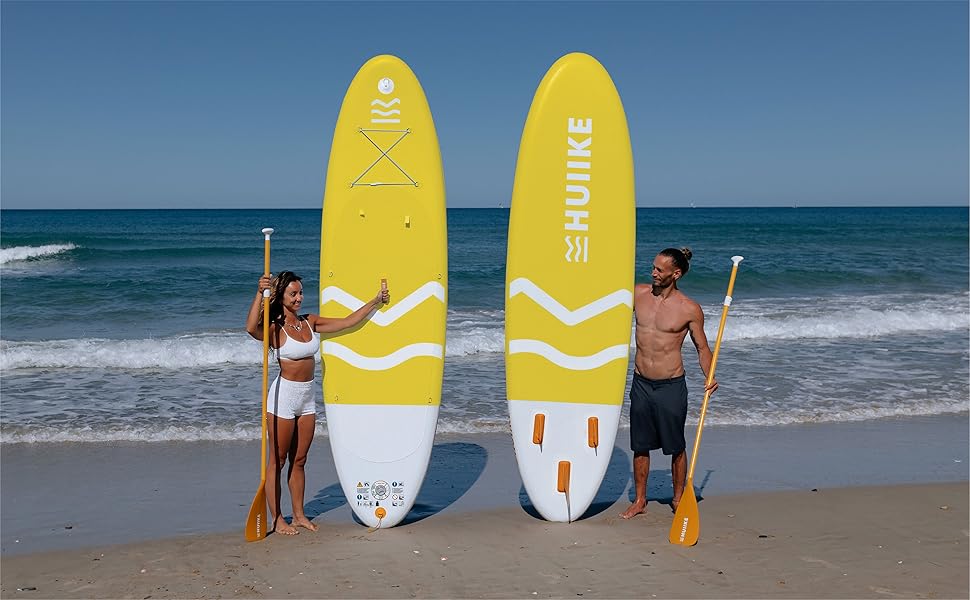 Високоякісні аксесуари для веслування Stand Up - HUIIKE Sup Board, дошка для веслування стоячи з подвійним використанням весла та сидіння для байдарки Веслування стоячи з великою стабільністю Весло для веслування стоячи (жовте)