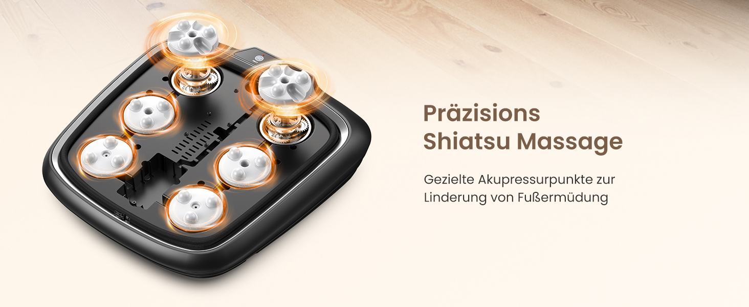 Масажер для ніг RENPHO з підігрівом, Shiatsu, електричний, 18 масажних роликів, для фасціїту п'ят, подарунок для жінок та чоловіків, розмір до 47, FM062