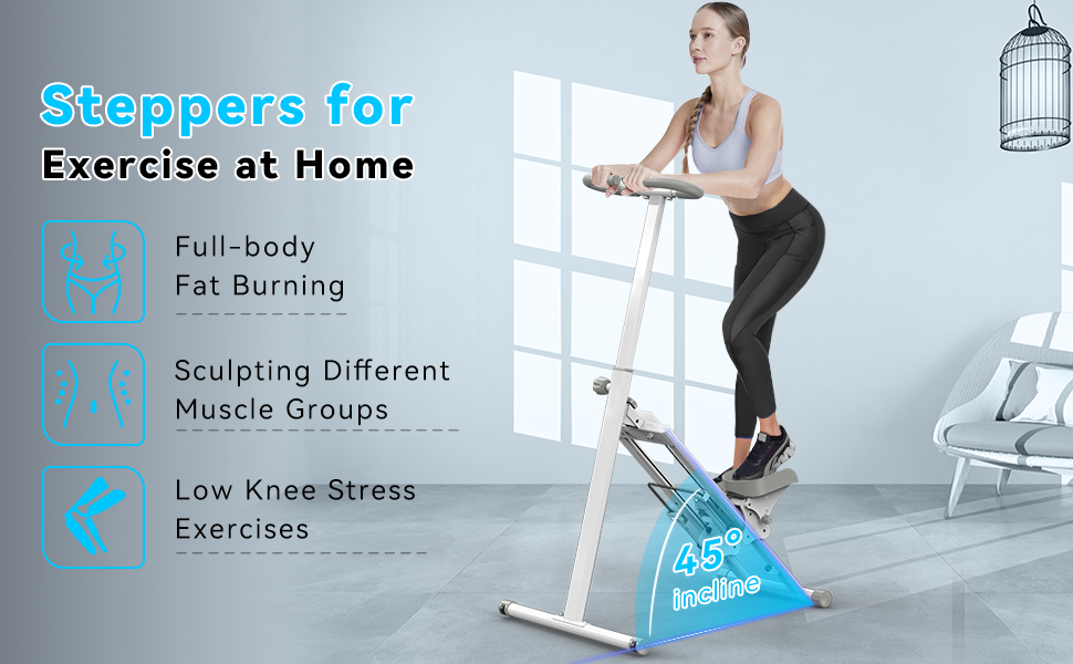 Степпер для дому Gym: компактний, складаний, для фітнесу та кардіотренувань. Білий