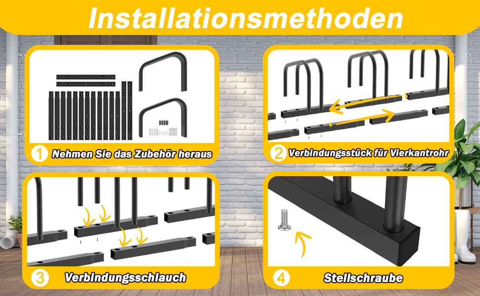 Підставка для велосипедів на 6 велосипедів FIVMEN - стійка для паркування, чорна