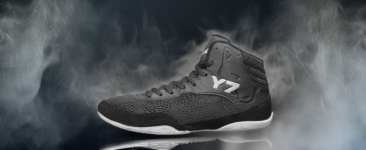 FOX-FIGHT Y7 Боксерські/Залкові Кросівки для Занять Фітнесом та Бойовими Мистецтвами | Зроблено з Нубуку | Чорно-Білі | 46 EU