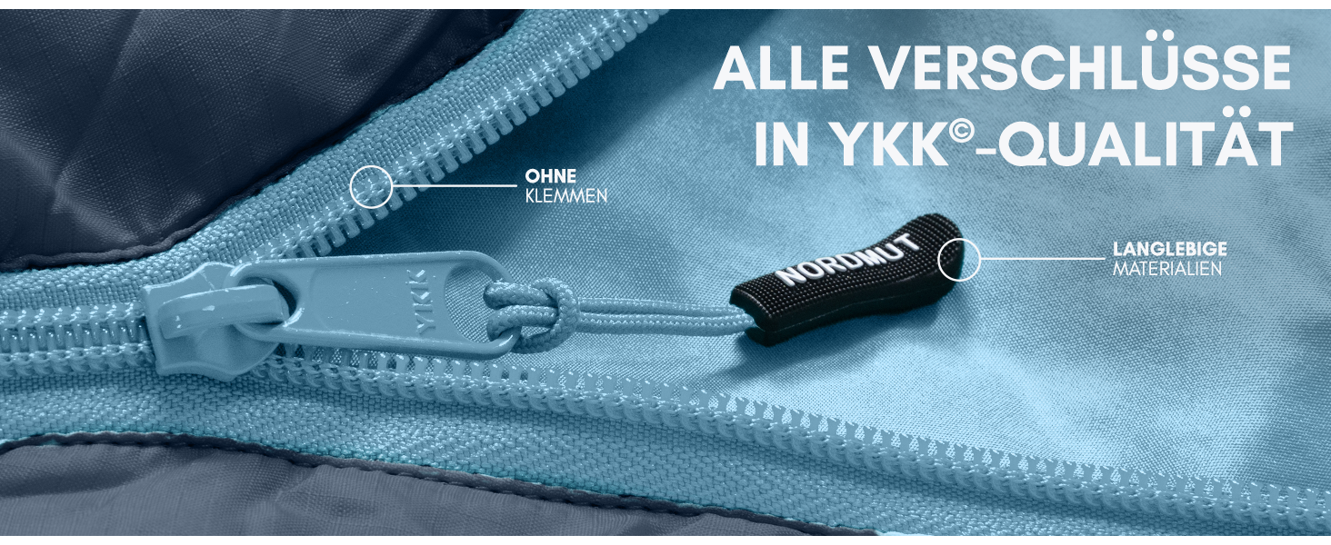 Спальний мішок NORDMUT® для дорослих – компактний та ультралегкий (900/1500г) – на 3 сезони (250 GSM) & літній спальний мішок (100 GSM) – мумієвидний спальник для кемпінгу, відпочинку на природі та фестивалів. Колір: Marine.