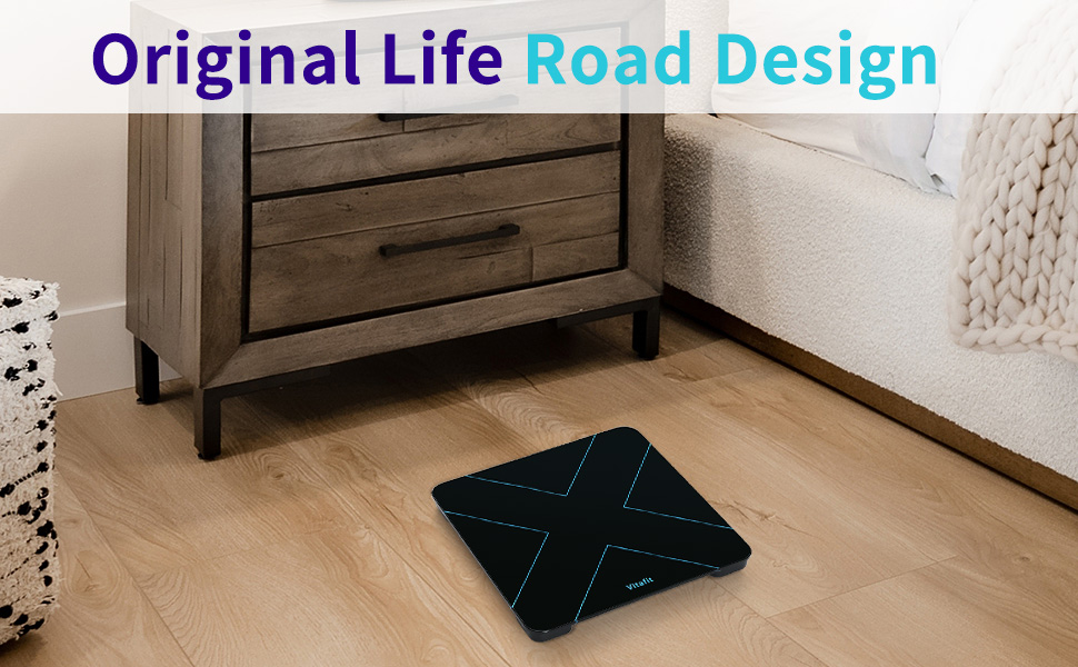 Ваги Vitafit Digital - персональні ваги з вимірюванням ваги та ІМТ, смарт-ваги з підключенням Bluetooth, неслизька платформа, чорного кольору