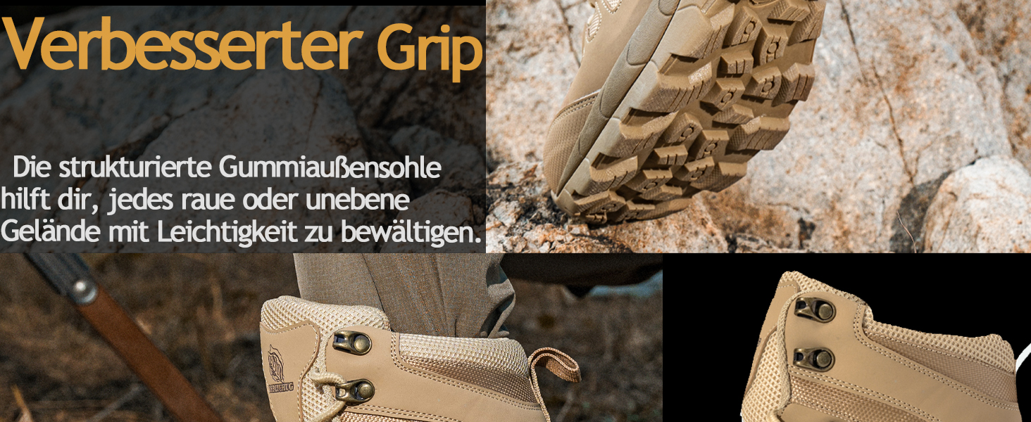 Чоловічі трекінгові черевики, тактичний рюкзак, легкі пустельні черевики (44 EU, пісочно-хакі)