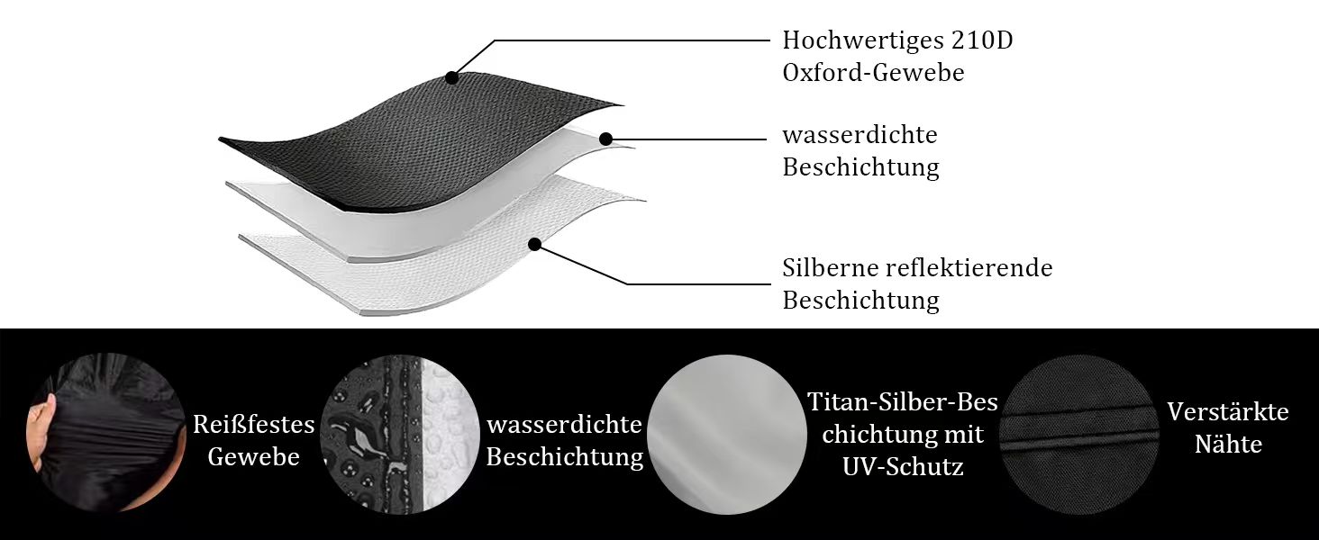 Захисний чохол для мотоцикла Motorrad 210D, водонепроникний, UV-стійкий, з світловідбиваючими смугами, для зберігання на вулиці та в приміщенні, 245 x 105 x 125 см