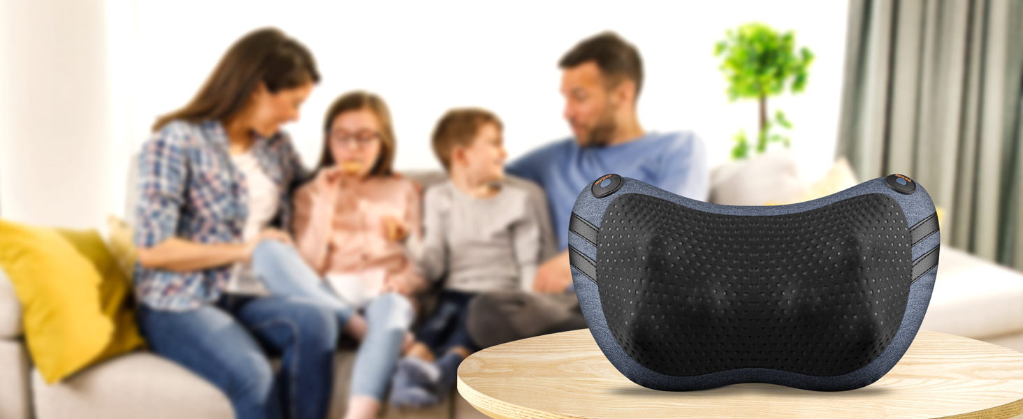 VOYOR HEALTH Масажна подушка з функцією підігріву, шиацу масажер з 3D масажними головками для шиї, спини та ніг, електричний прилад для зняття м'язового болю, подарунок для чоловіків і жінок, модель YZ200, блідо-блакитний