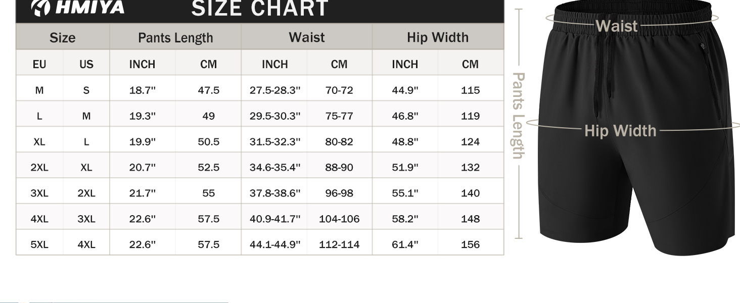 Шорти спортивні чоловічі HMIYA, чорні, швидковисихаючі, легкі з кишенею на блискавці