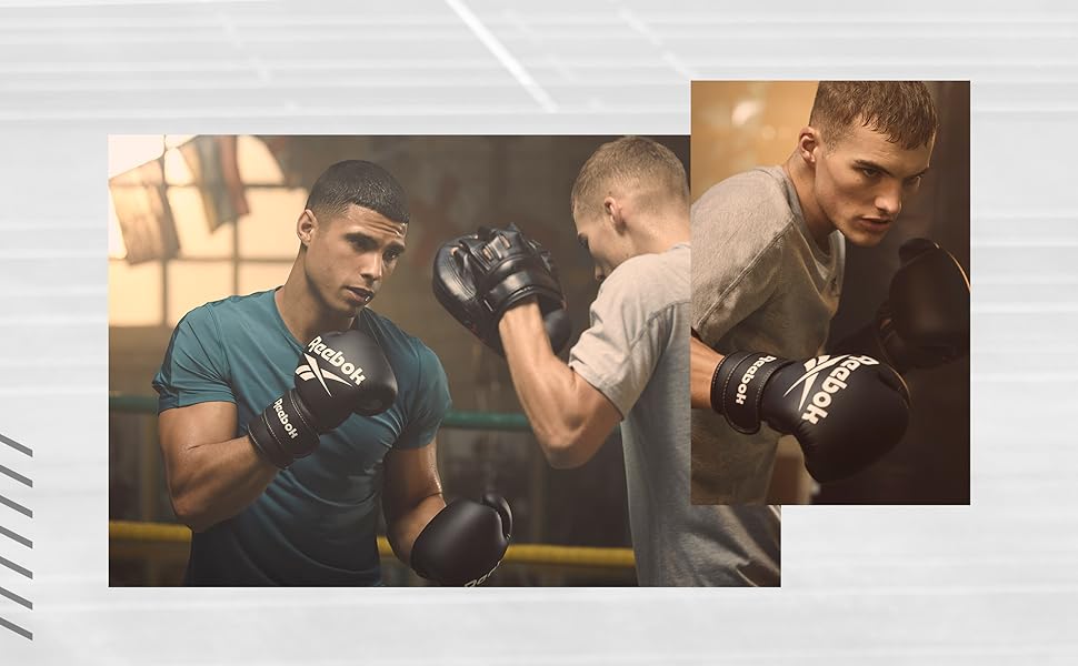 Боксерські рукавички Reebok 16 oz чорного кольору