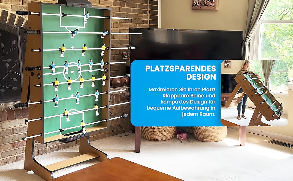 SereneLife 5-в-1 Мультифункціональний стіл: більярд, пінг-понг, кікер, аерохокей, шафлборд – для дітей та дорослих (складний)