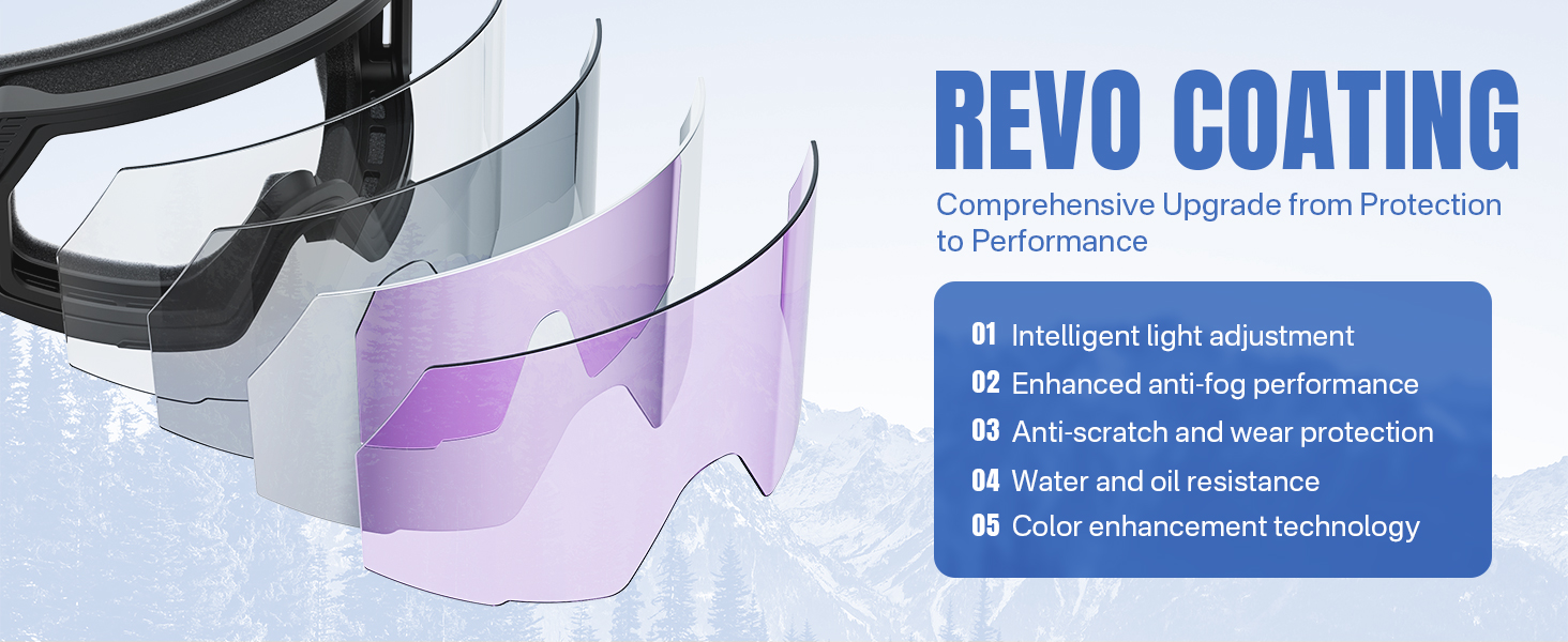 Скі-маска OTG для носіння з окулярами, Магнітна скі-маска для сноуборду з антизапітніюючим покриттям та 100% захистом від УФ-променів, скі-маска для чоловіків та жінок для катання на лижах та зимових видів спорту, блакитне скло