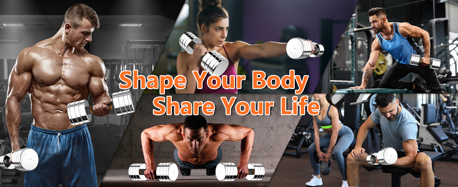 Регульовані гантелі Dskeuzeew: набір сталевих гантелей 5/7.5/10 кг з пінопластовими ручками для дому