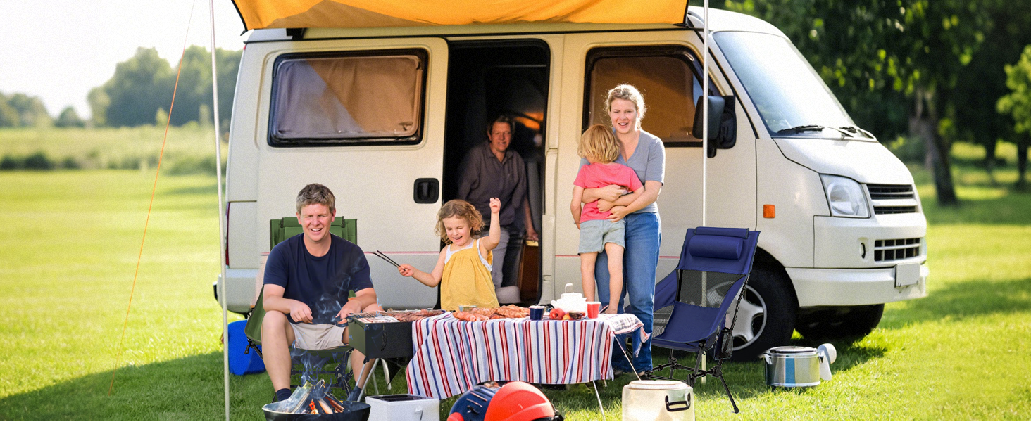 Складний туристичний стільчик Hochlehner з підголівником, 150 кг, чорний