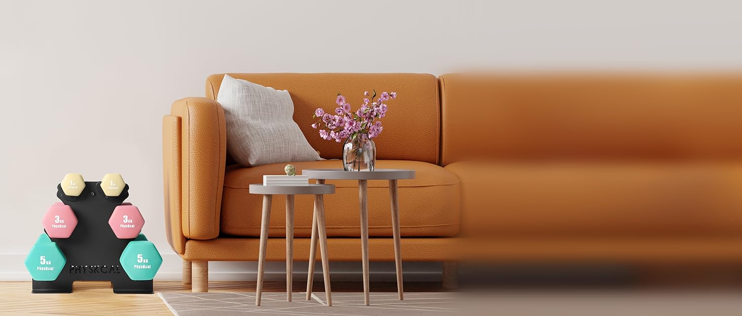 Набір гантелей KurzhanTel для дому та фітнесу, 18 кг (бежевий, рожевий, тіффані)