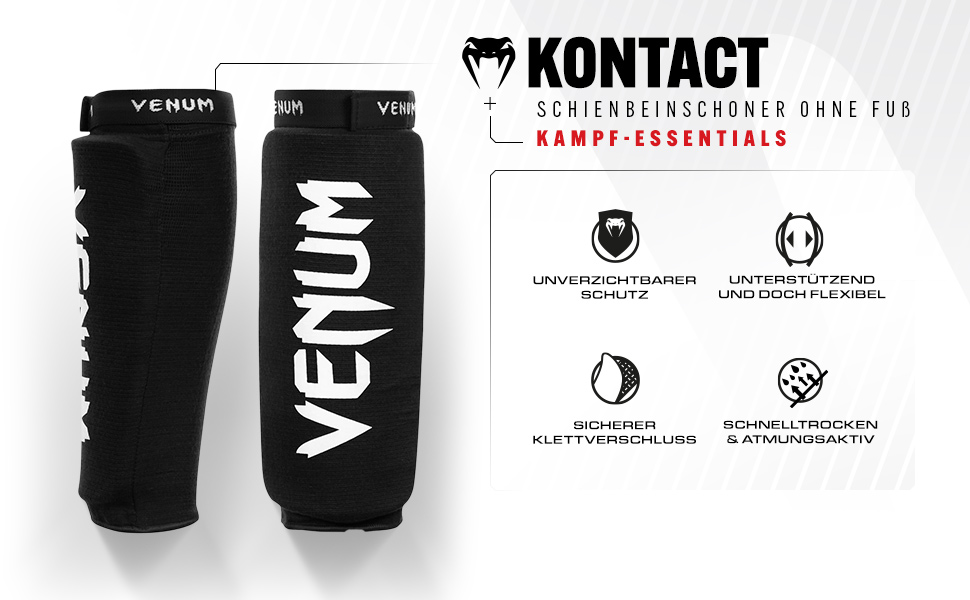 Захисники гомілок Venum Kontact (без підошви), чорний/чорний