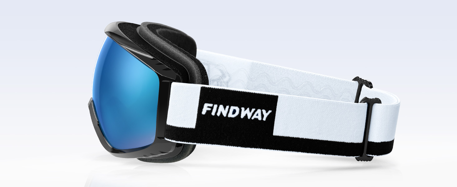 Гірськолижні окуляри Findway для дорослих для чоловіків та жінок, Окуляри для сноуборду для тих, хто носить окуляри, Шолом із захистом від ультрафіолету OTG Лижні окуляри проти запотівання сферичні дзеркальні VLT 10.2