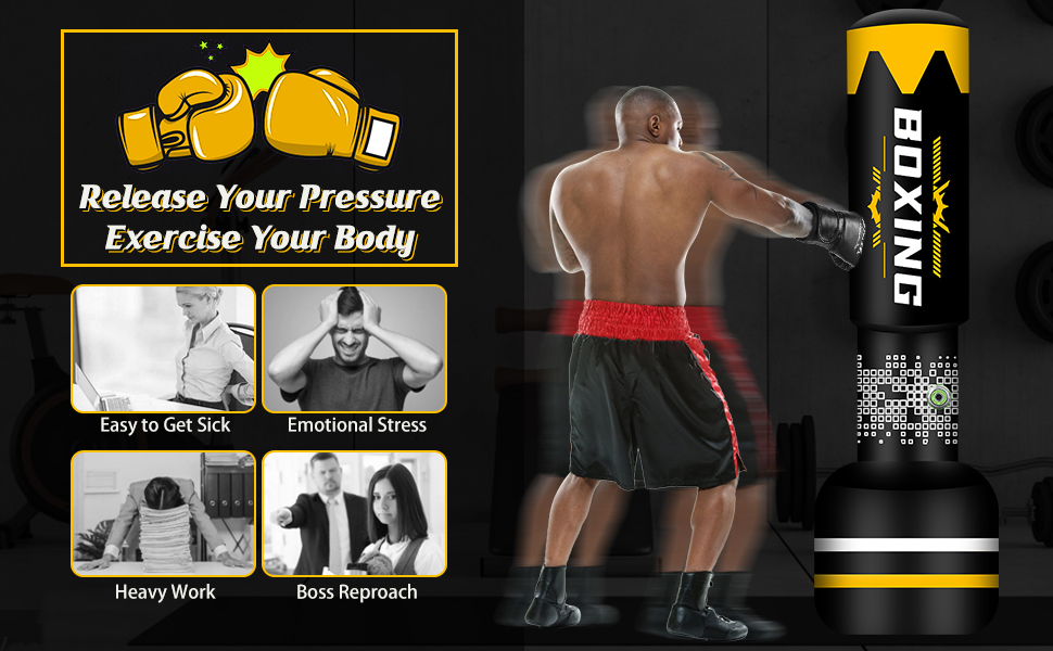 Boxsack YORWHIN для дорослих: 180 см, самонадувний, з рукавичками та помпою для MMA, муай-тай, фітнесу