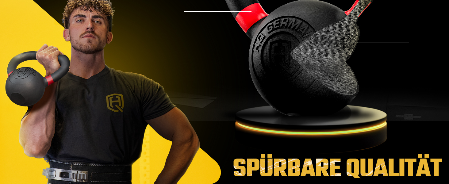 Кетлбел HQ Germany® з порошковим покриттям [2-32 кг/набори] - набір чавунних кетлбелів преміум-якості, ±2% допуск по вазі. Вага кульової гирі, набір гир, кетл-бел.