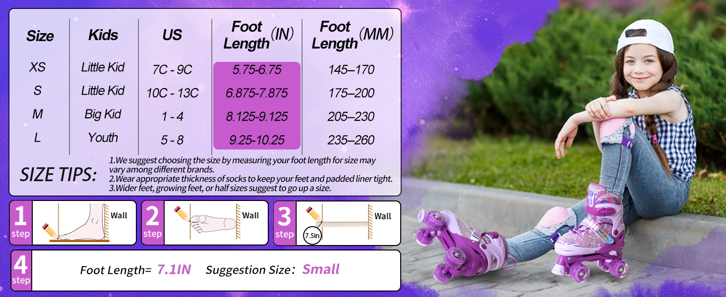 Дитячі ролики Nattork, ролики для катання, регульовані на 4 розміри, для дівчаток та хлопчиків, початківців, для використання в приміщенні та на вулиці, рожеві (S, 175-200 мм / 27-31 EU)