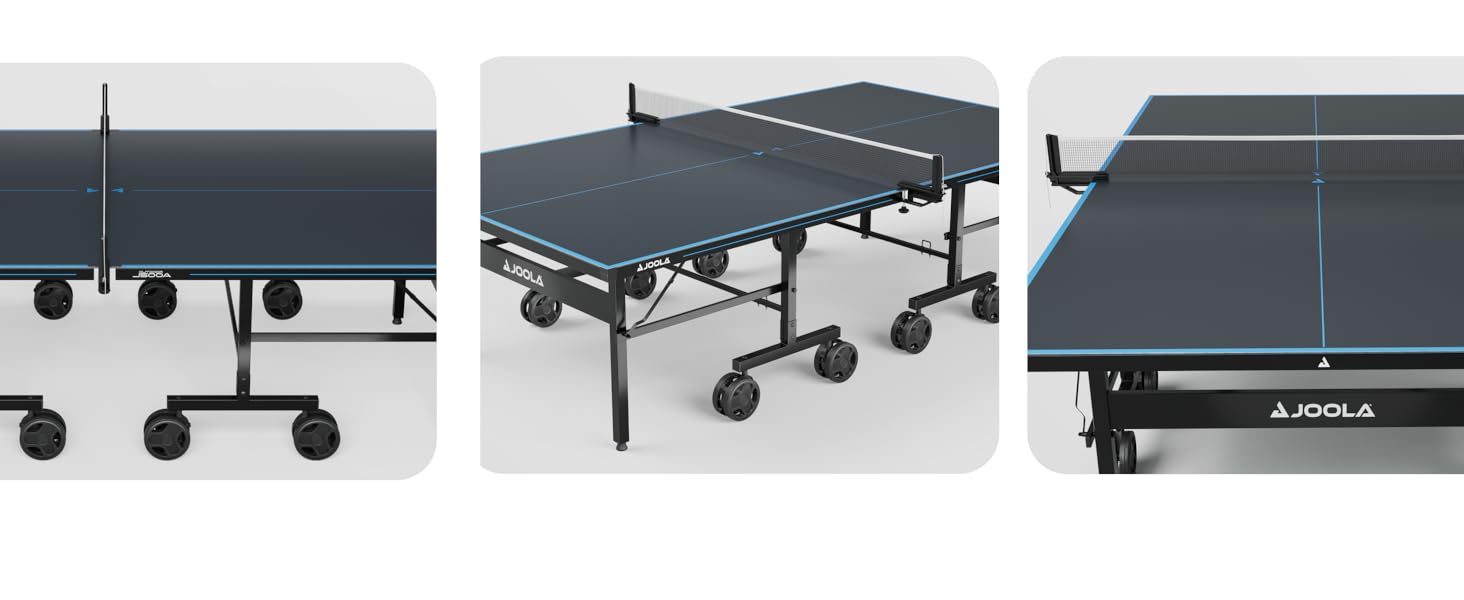 Стіл для настільного тенісу JOOLA Pro Outdoor - професійний, вологостійкий, з алюмінієво-пластиковою поверхнею 6 мм та складним підсвільником, сітка ALU PRO Single в комплекті