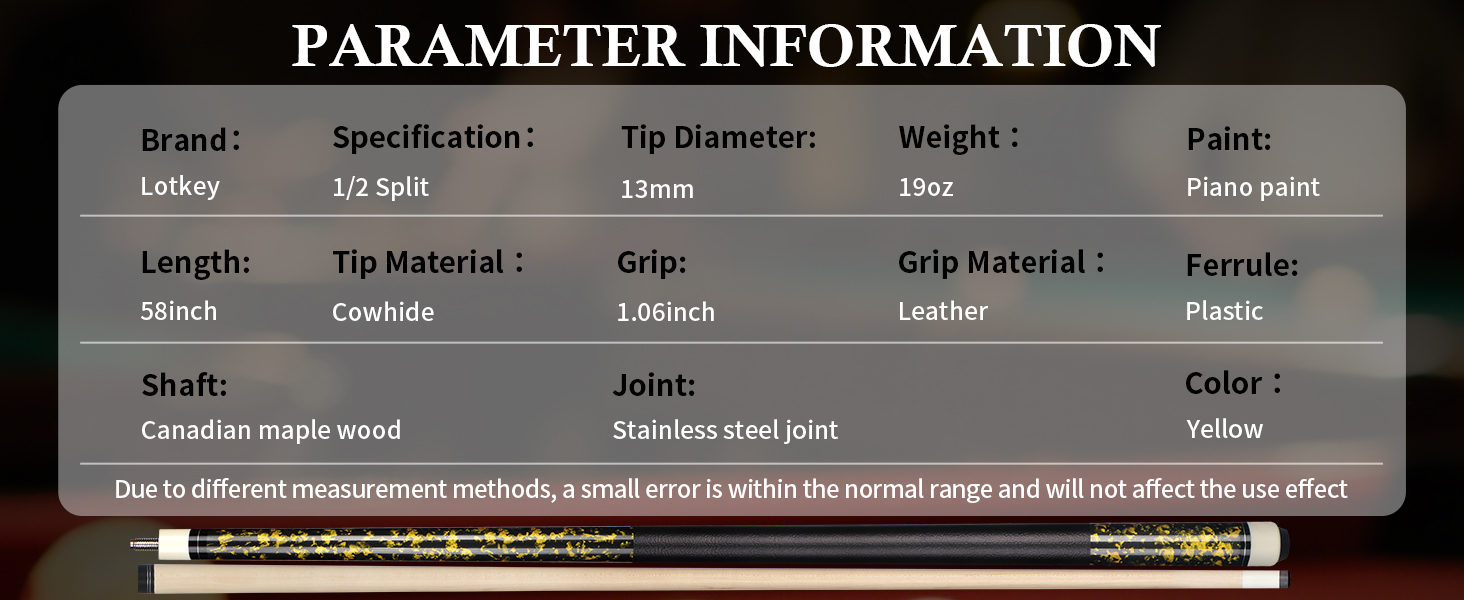 Більярдний кий Horse Billardqueue-Set, канадський клен, 58 дюймів, 18-21 oz, 2 крейди, для дорослих