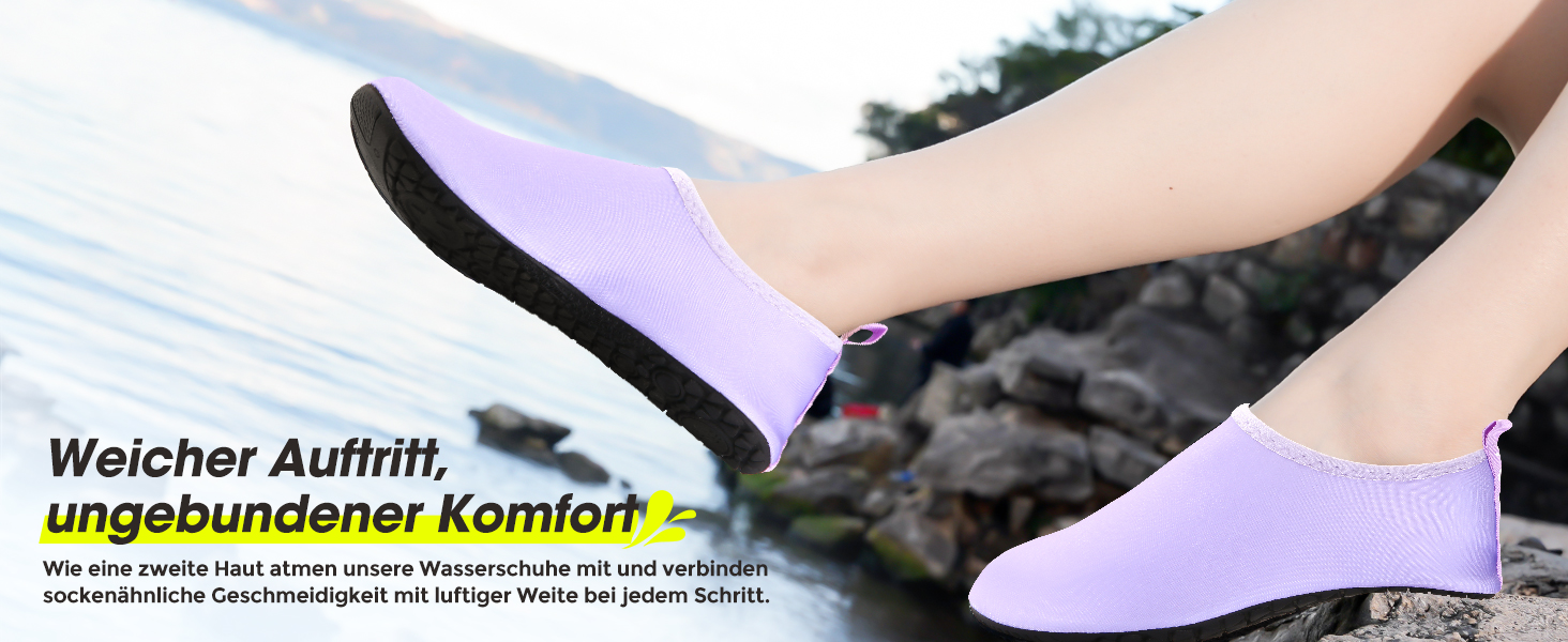Водні черевики JOTO для жінок, чоловіків та дітей, унісекс. Швидка сушка, для плавання, пляжу, серфінгу. Розмір 40/41 EU, фіолетовий.