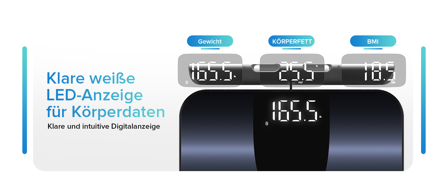 Вага для вимірювання складу тіла Posture, електронна вага для тіла з 8 електродами, вимірювання ваги, жиру, BMI та 28 показників тіла, LED-дисплей, чорний