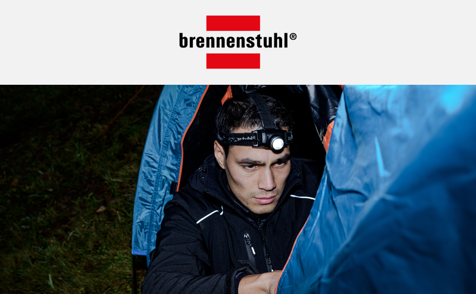 Бренненштуль LED налобний ліхтар LuxPremium KL 251 AF з акумулятором, червоним світлом (250лм, IP44, CREE-LED, до 40 годин роботи, USB-C кабель), чорний