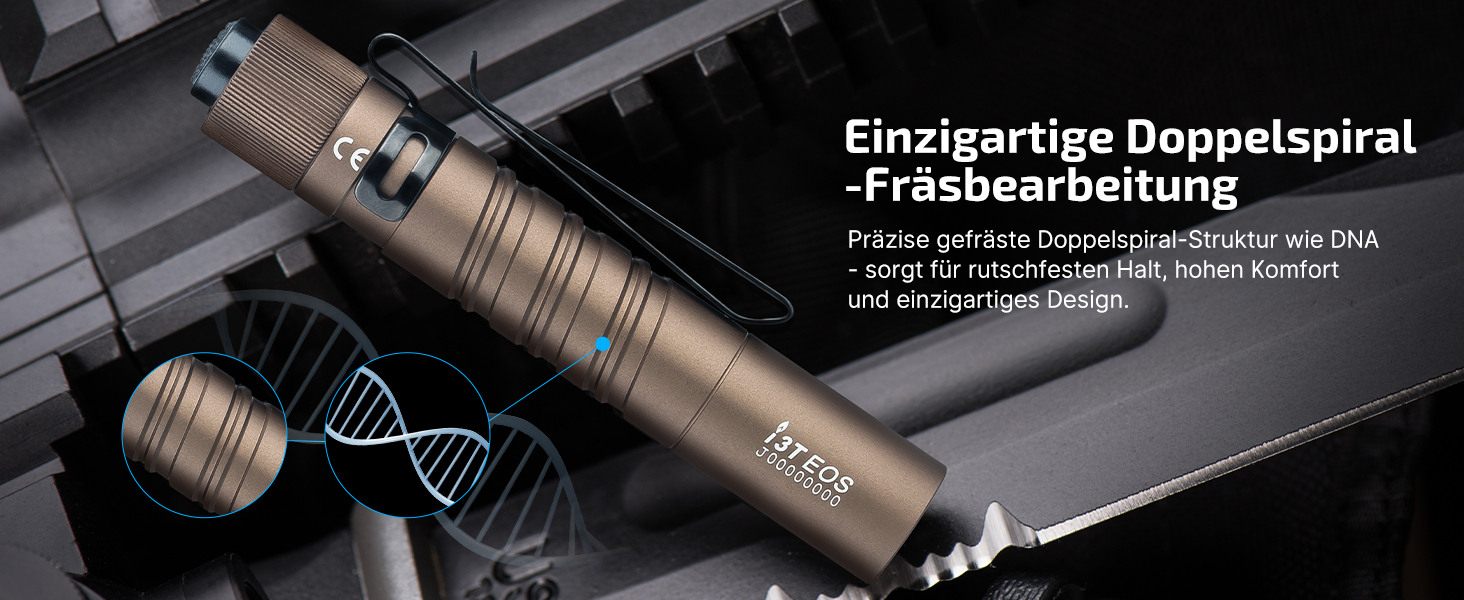 Ліхтарик Olight I3T EOS 180 люмен, міні, водонепроникний IPX8, 16 годин, пісочний колір - для кемпінгу, туризму
