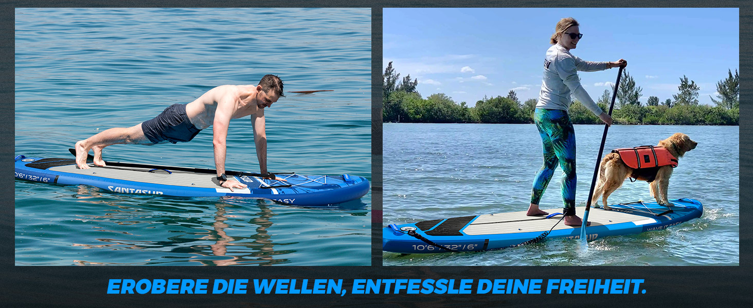 Надувний  SUP-борд Santasup Sport-Blue: Комплектація для дорослих (весло, насос, рюкзак, лінька, сумка)