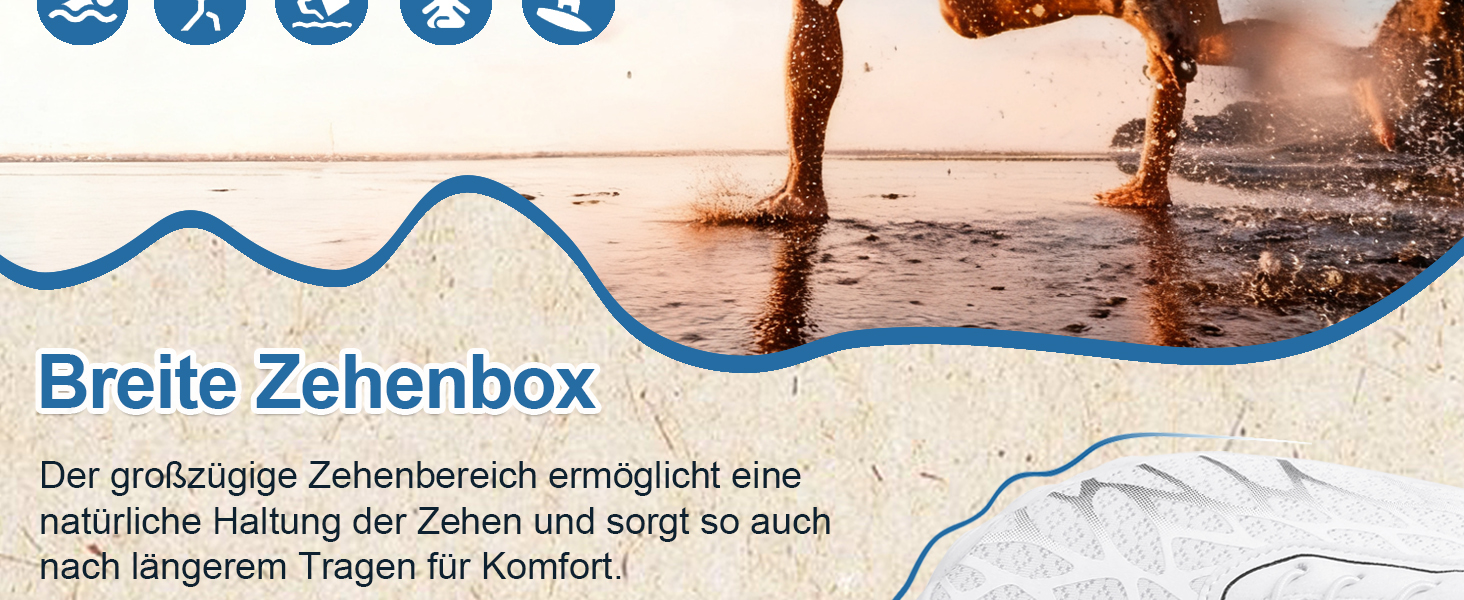 Взуття Barfuss для жінок та чоловіків: водяні, плавальні кросівки, дихаючі, швидковисихаючі, 36-46 EU, білий/золотий