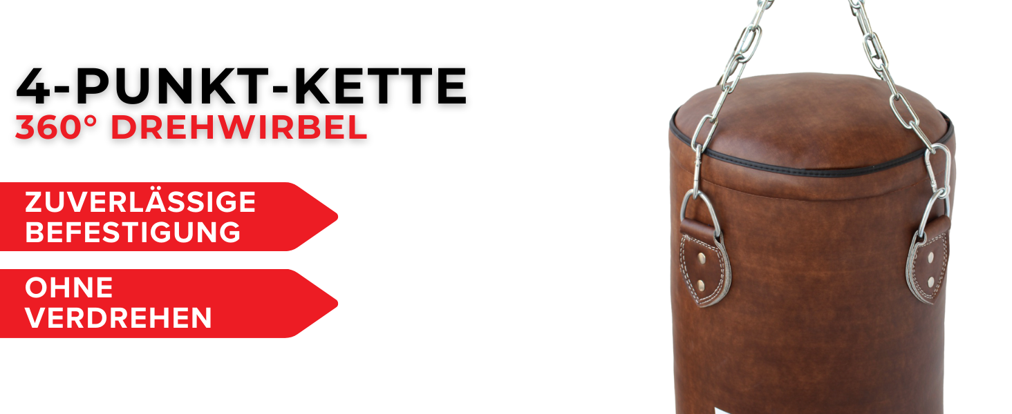 Боксерський мішок Lisaro Profi 150 см - для будь-якого спорту, 40 кг, з металевою ланцюгом, виготовлений з штучної шкіри (вініл), студійного рівня, коричневий