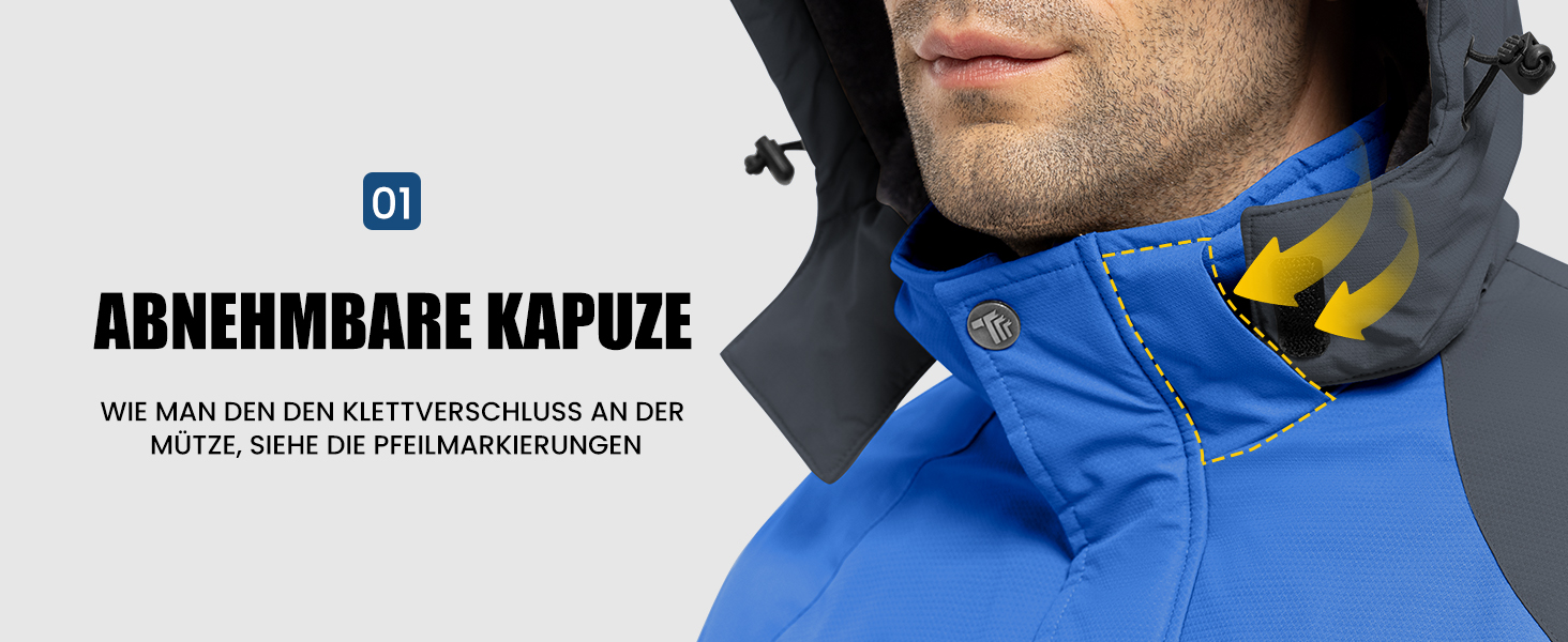 Чоловіча зимова куртка Jacken з флісовою підкладкою, водонепроникна, дихаюча, тепла, вітрозахисна, софтшелл знімним капюшоном, сіра (L)