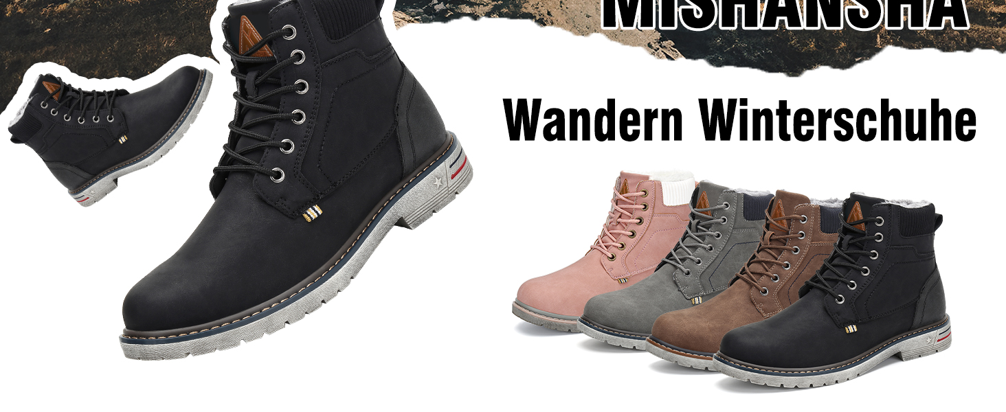 Зимові черевики Mishansha Herren для жінок, теплі, водонепроникні, на шнурівці, рожеві, 38 EU