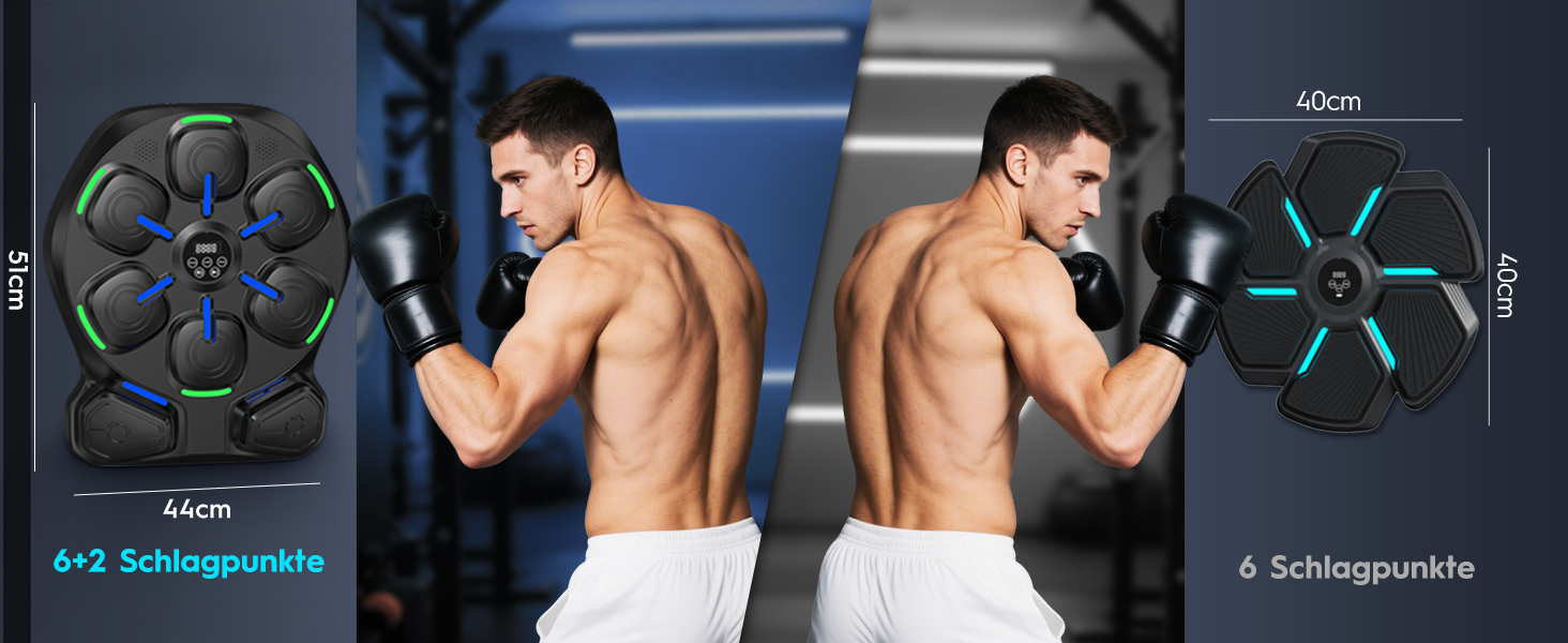 Електронна боксерська машина RevFit з LED-підсвіткою, Bluetooth, 9 режимів швидкості та режим підрахунку ударів, 51 см. Підходить для дітей та дорослих, для дому та фітнес-залу.